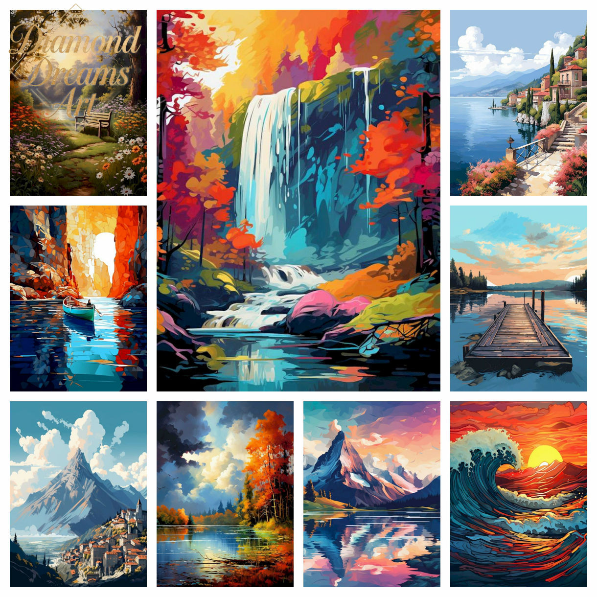 Resin Art Work - Frameless,New Landscape Decorative Paintings Artwork Arts