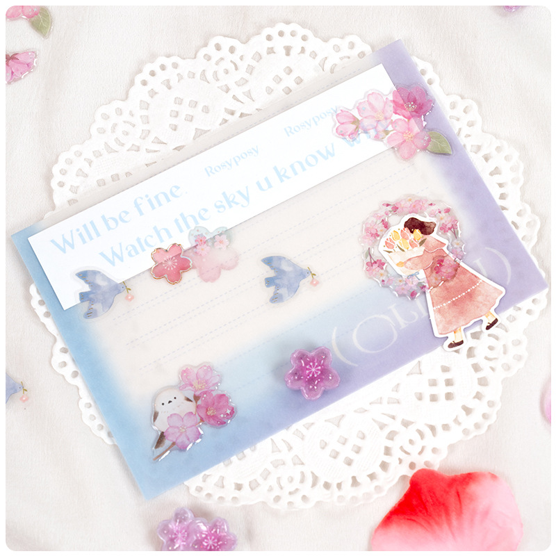 Resin Art Craft - Japanese Style Sakura Crystal 3D Stickers
