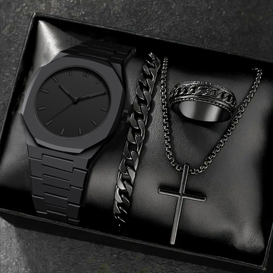 Resin Art Watch - Men's 4PCS Watch Set Fashion Casual