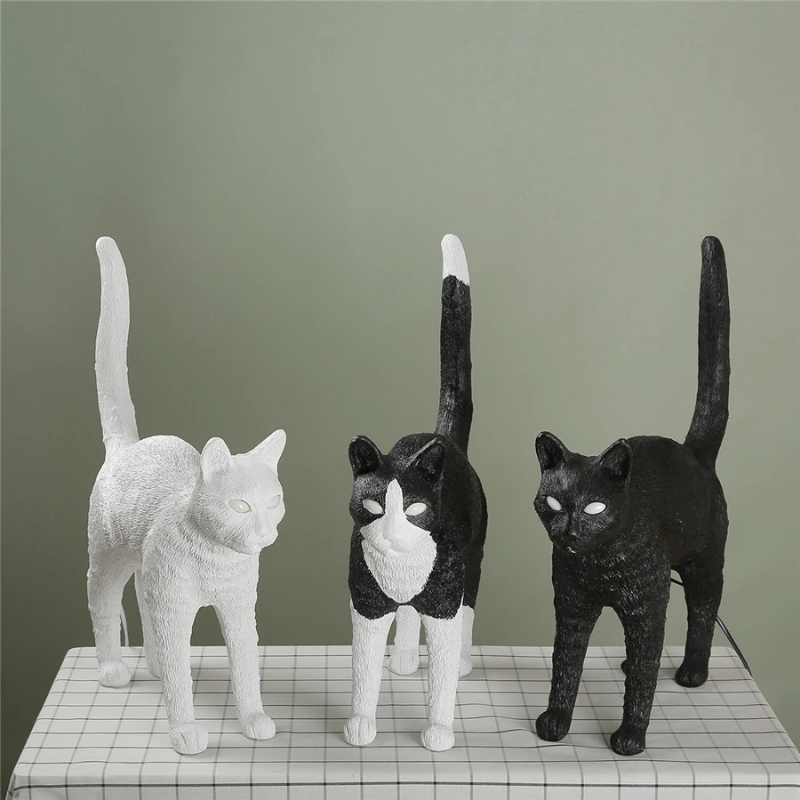Resin Art Floor Design - Nordic cat Table Lamp Resin animal