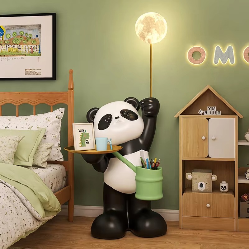 Resin Art Floor Design - Creative Large Resin Panda Sculpture LED