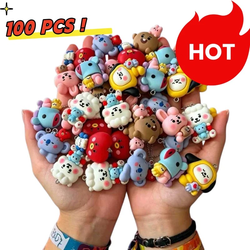 Resin Art Gift Ideas - 7pcs BT21 Resin Cartoon Charm DIY