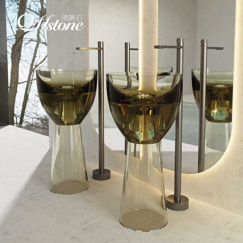 Resin Art Floor Design - Floor Standing Resin Colored Crystal Transparent