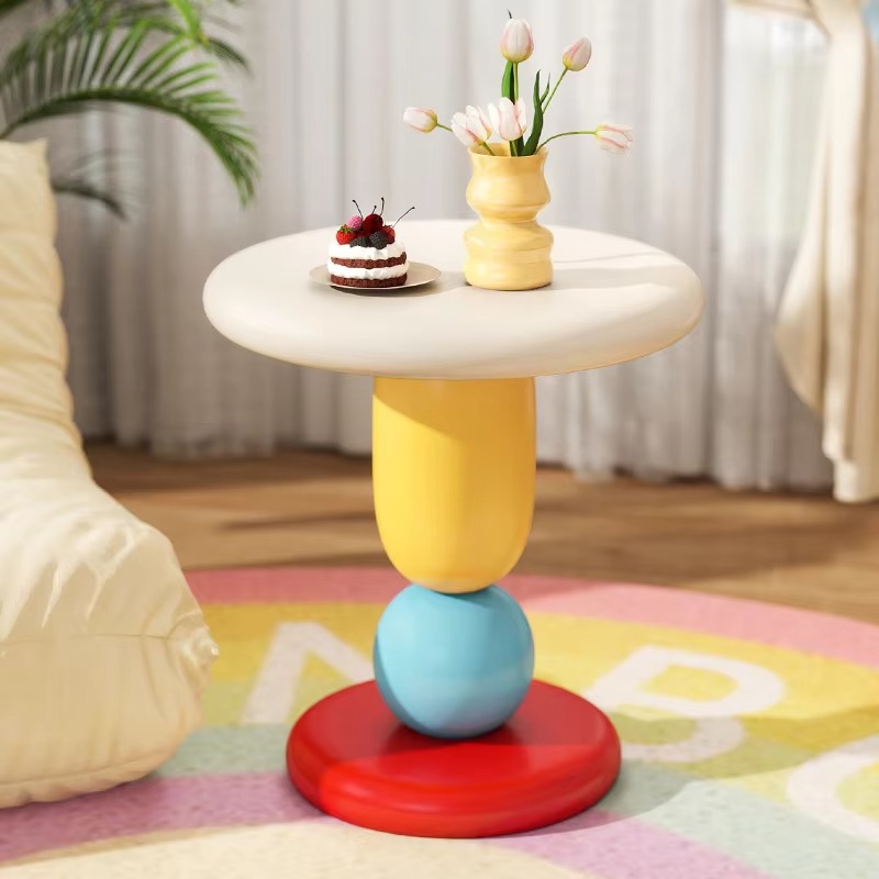 Resin Art Floor Design - Creative Resin Nightstand with Folk Art