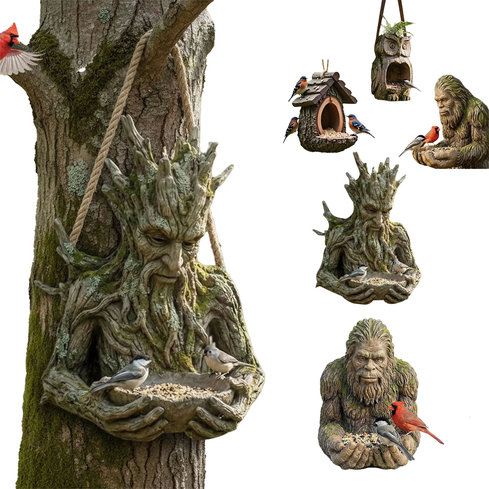 Resin Art Watch - Funny Bigfoot Tree Hanging Bird Feeder