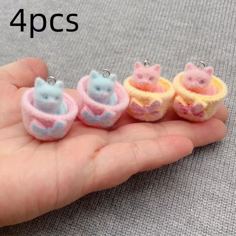 4pcs 3D plush resin cat pendan - đánh giá và giá Resin Art Gift Ideas