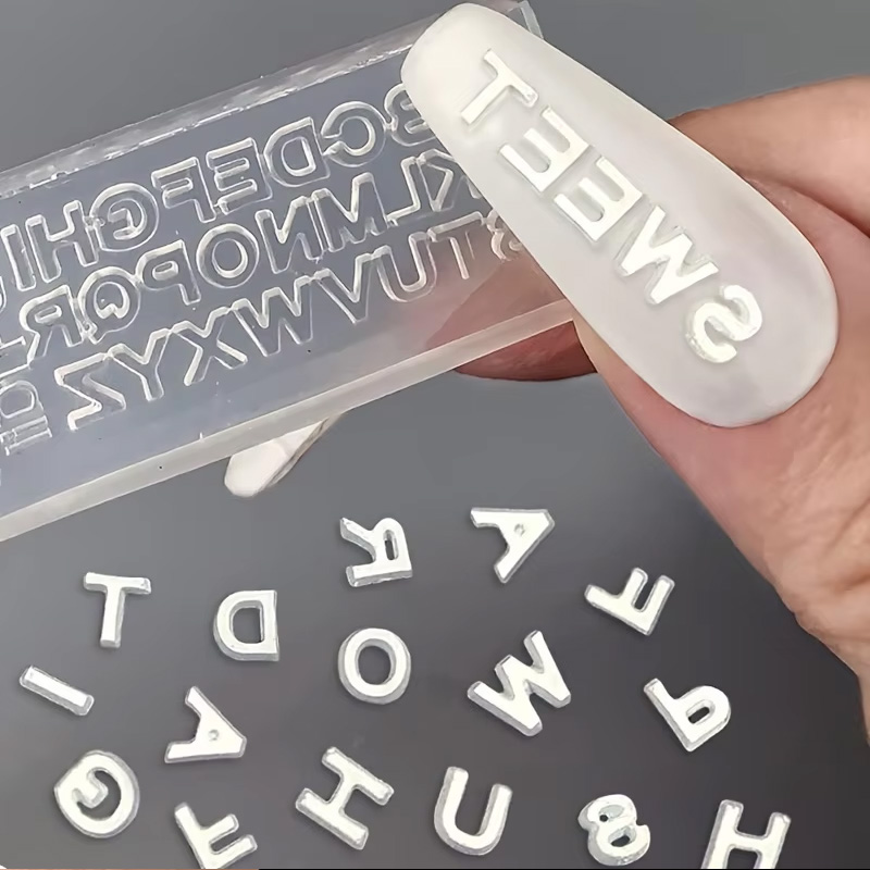 3D Letter Nail Art Silicone Mo - đánh giá và giá Resin Art Zone
