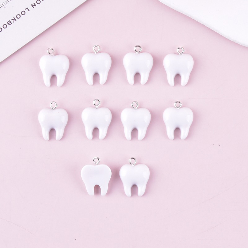 10pcs Cute White Teeth Resin P - đánh giá và giá Resin Art Gift Ideas