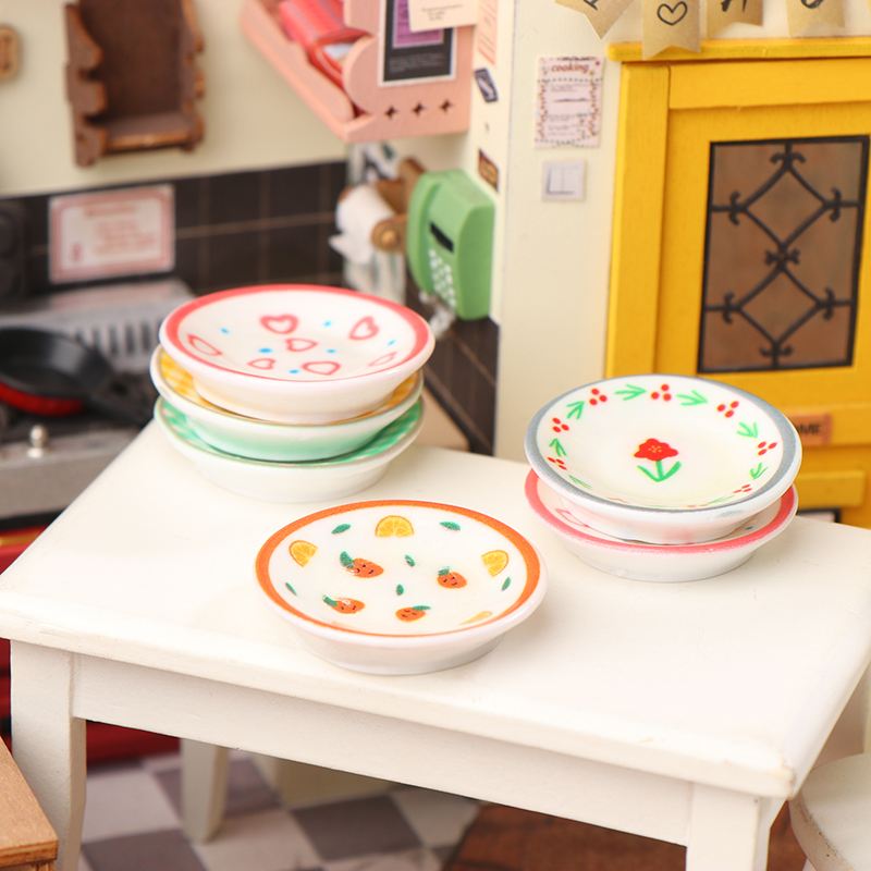 5Pcs 1/12 Dollhouse Mini Plate - đánh giá và giá Resin Art Toys