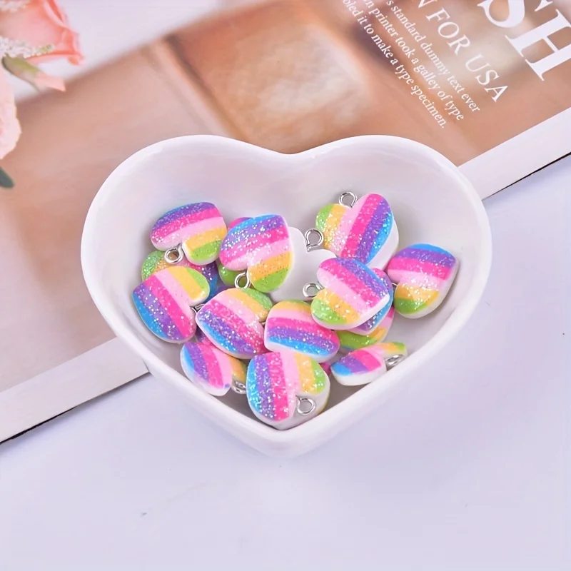 10Pcs Colorful Heart Resin Cha - đánh giá và giá Resin Art Gift Ideas