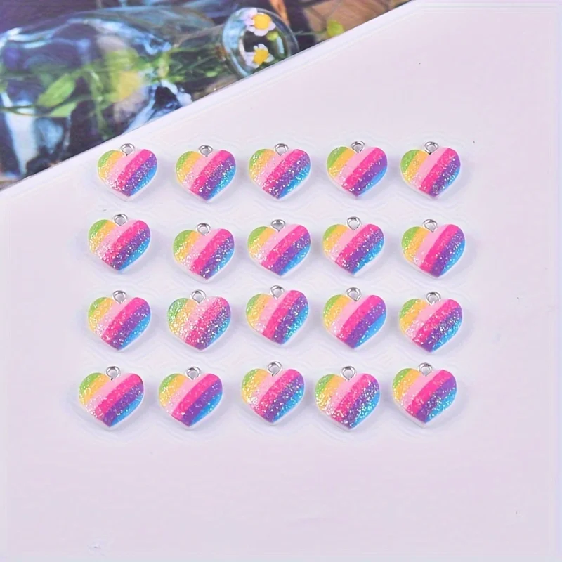 10Pcs Colorful Heart Resin Cha - đánh giá và giá Resin Art Gift Ideas