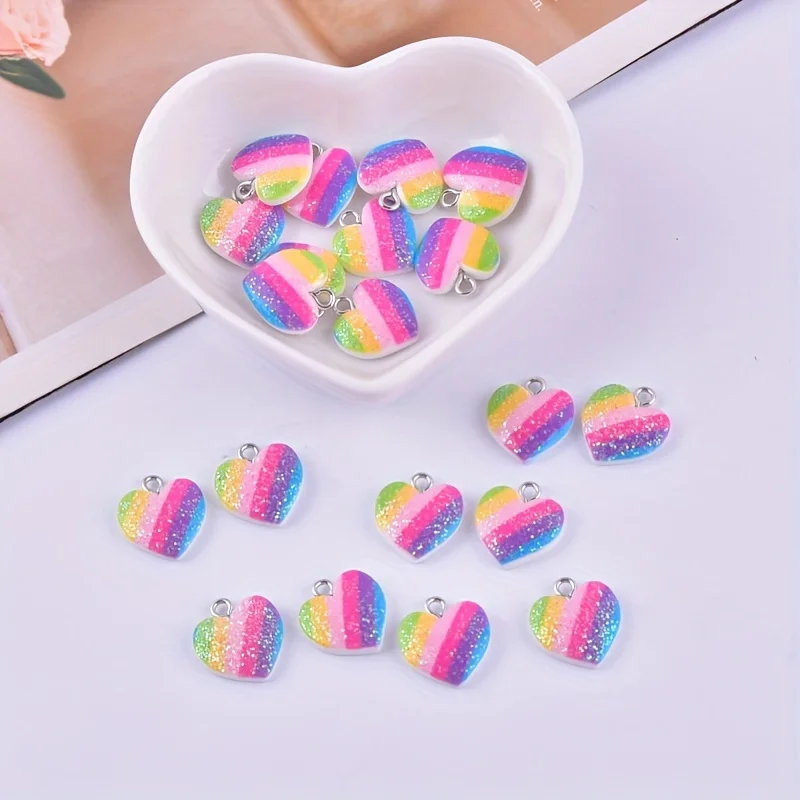 10Pcs Colorful Heart Resin Cha - đánh giá và giá Resin Art Gift Ideas