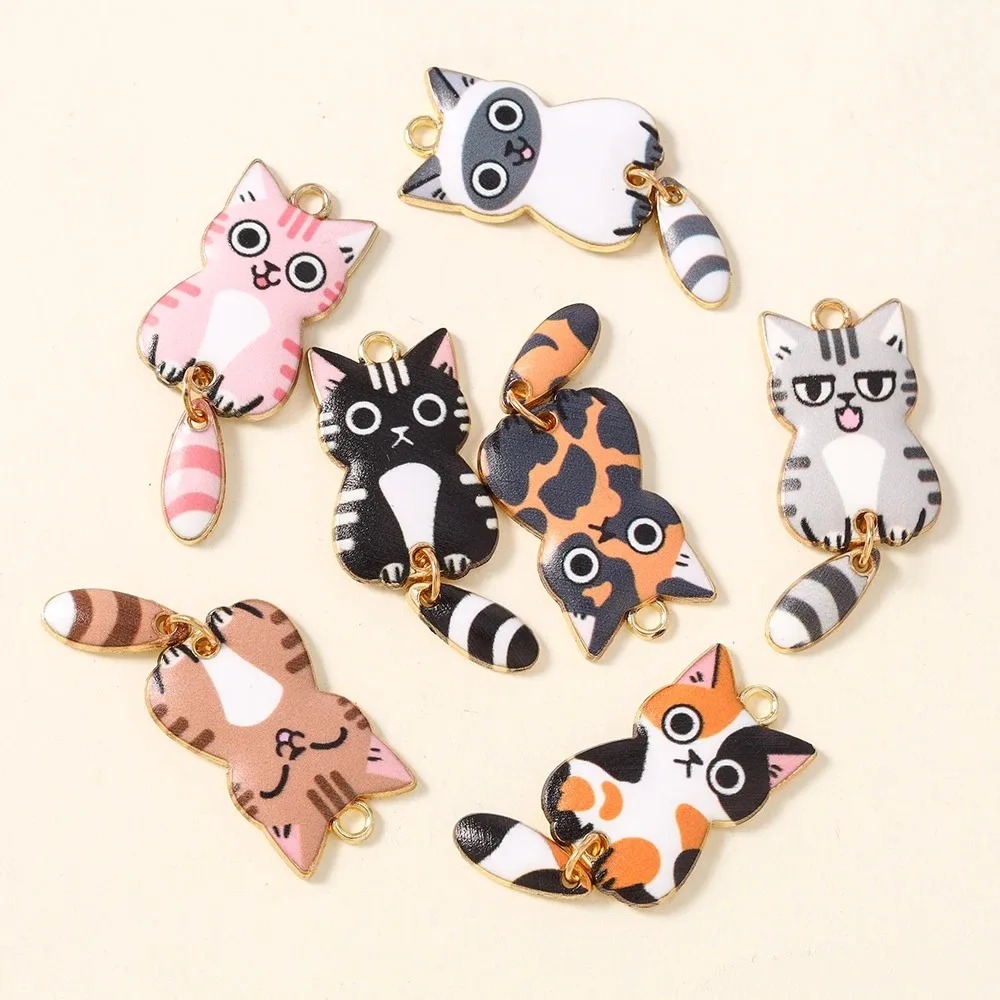10Pcs 16×39mm Cute Cartoon Cat - đánh giá và giá Resin Art Craft