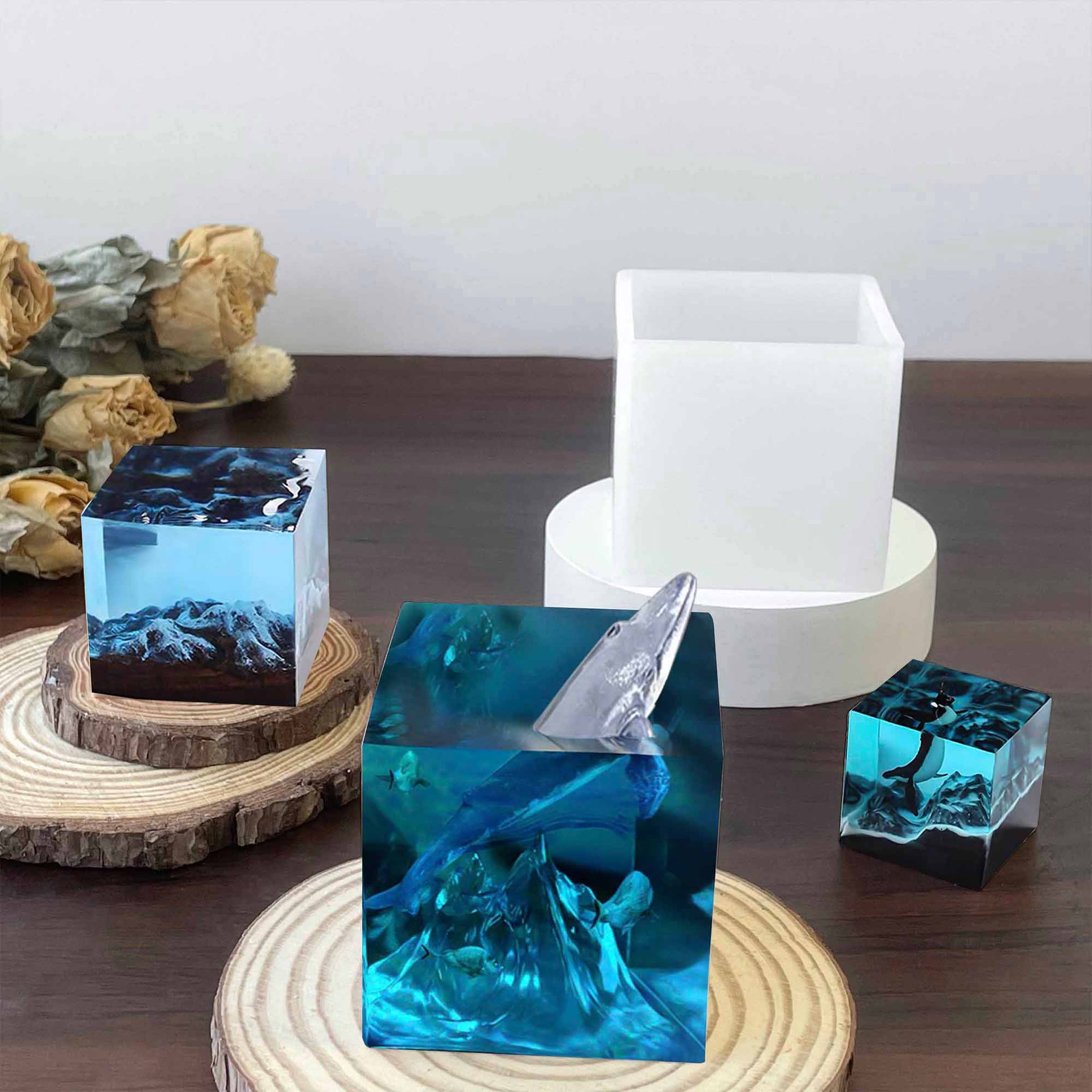 Cube Resin Mold, Clear Silicon - đánh giá và giá Resin Art Cube