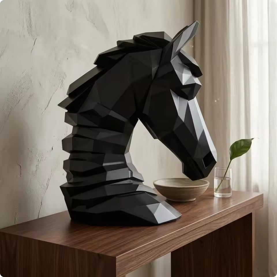 Cube Horse Head Sculpture, Col - đánh giá và giá Resin Art Cube
