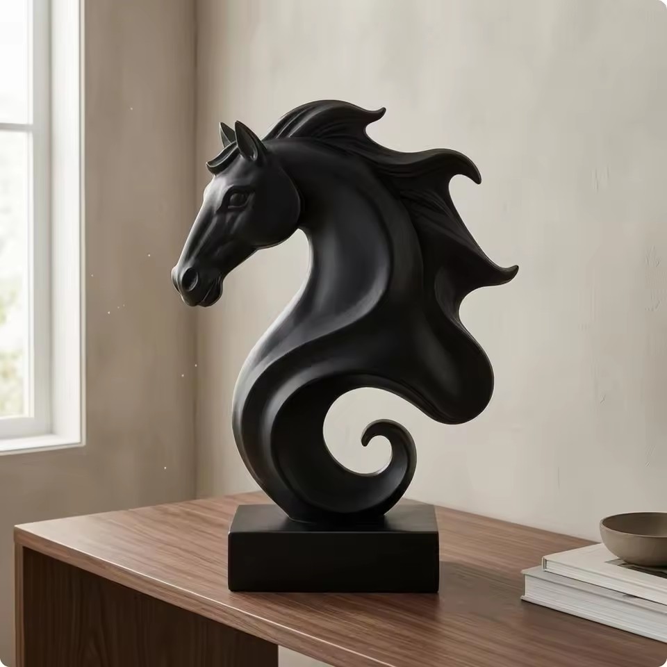 Cube Horse Head Sculpture, Col - đánh giá và giá Resin Art Cube