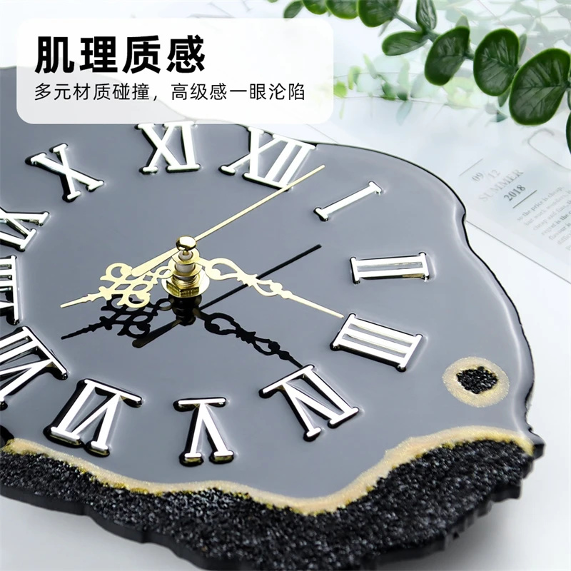 Black Crystal Chip Gold Edged  - đánh giá và giá Resin Art Clock