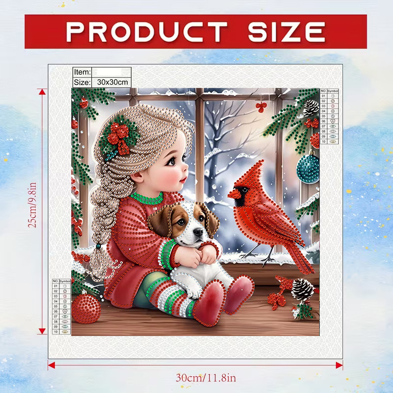 Winter Girl and Dog Diamond Pa - đánh giá và giá Resin Art Work