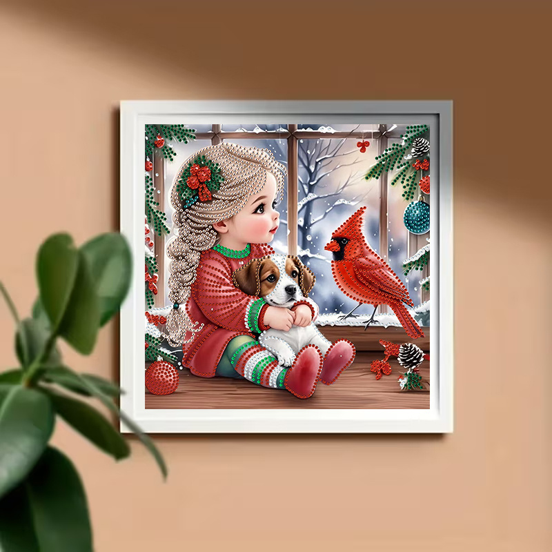 Winter Girl and Dog Diamond Pa - đánh giá và giá Resin Art Work