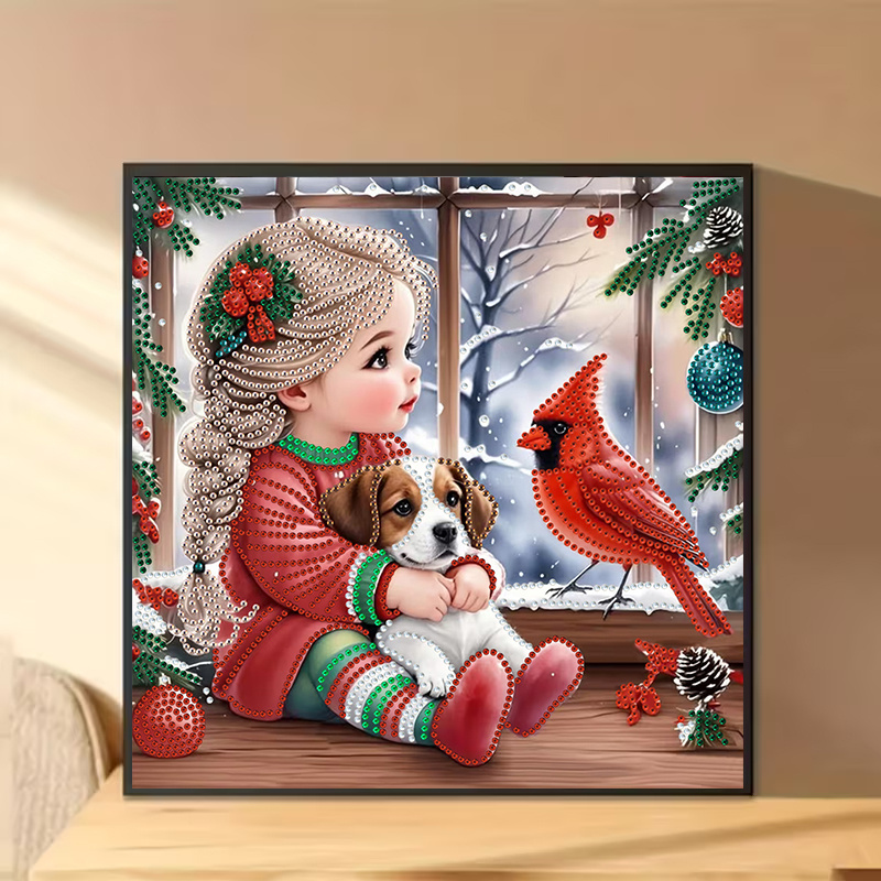 Winter Girl and Dog Diamond Pa - đánh giá và giá Resin Art Work