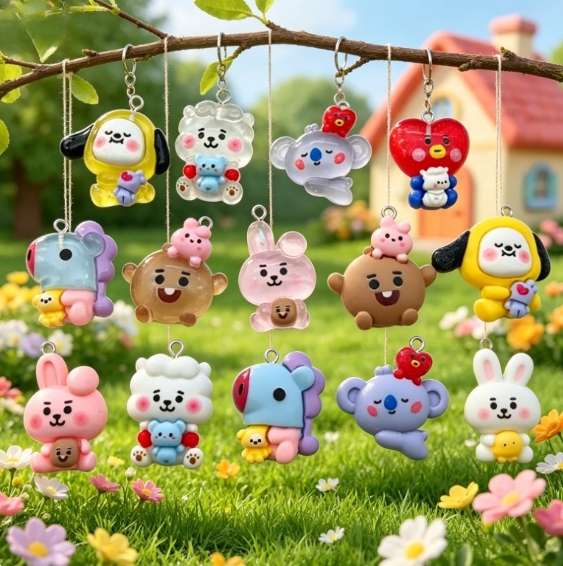 7pcs BT21 Resin Cartoon Charm  - đánh giá và giá Resin Art Gift Ideas