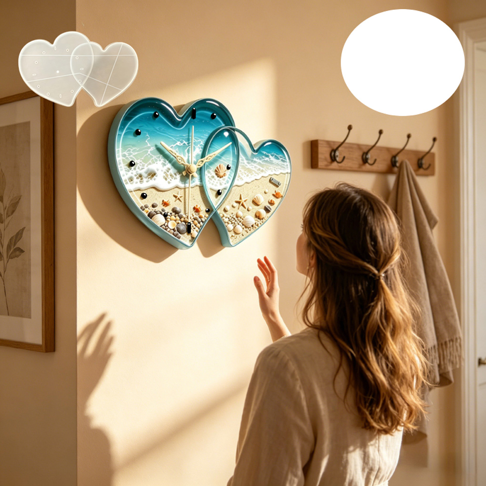 Love connected heart shape clo - đánh giá và giá Resin Art Clock